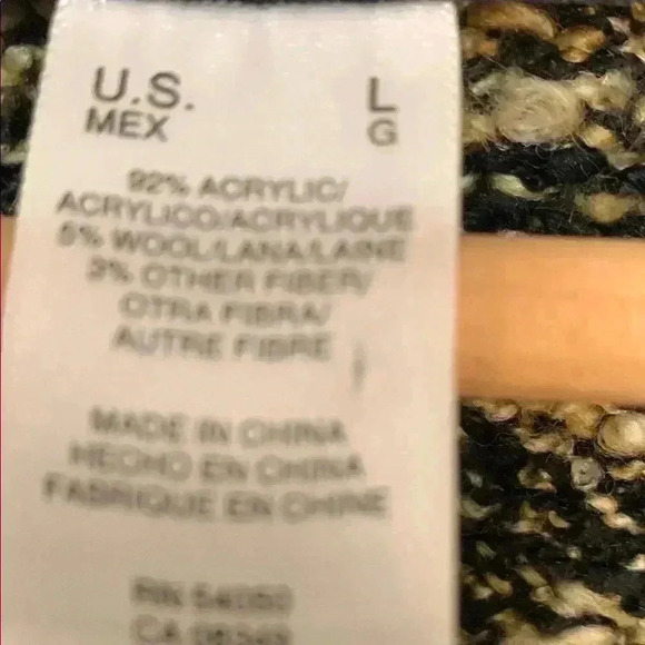 Black and Gold Long Knit Cardigan Sweater by Jones New York - Picture 5 of 11